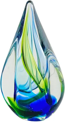 Vista 8 de Yao Yuan Escultura Decorativa de Cristal Soplado a Mano Estilo Murano Estatua y Figurilla - Regalo Maravilloso, Azul