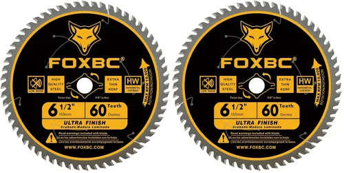 Vista 8 de FOXBC Hoja de sierra circular de 6-1/2 pulgadas, acabado fino, 40 dientes para corte de madera, corte fino con eje de 5/8 pulgadas