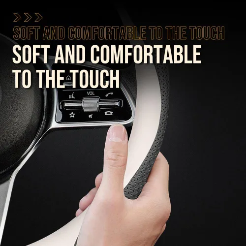 Vista 4 de HAOTULE Funda de Volante de Cuero Nappa Delgada y Elegante, para Funda de Volante Mazda Conversión Interior (Negro)