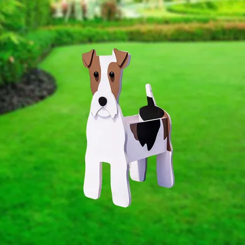 Vista 10 de XOOFMASS Lindas macetas de perro para plantas al aire libre, macetas de madera para perros, macetas en forma de perro, macetas para suculentas