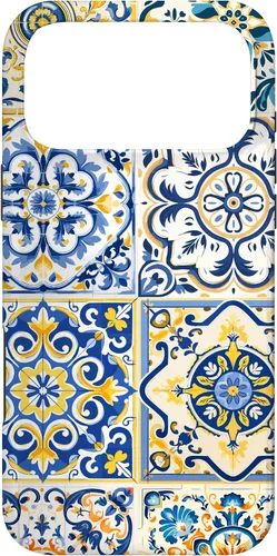Vista 22 de Funda para iPhone 17 con diseño de azulejos mediterráneos sicilianos