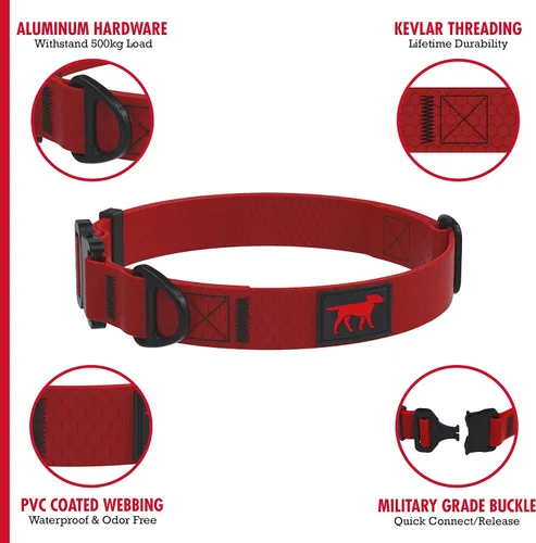 Vista 4 de Tuff Pupper Collar de acción impermeable para perros Collar de perro resistente al agua A prueba de desgarros y sin olor Herrajes metálicos