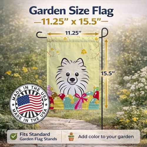 Vista 579 de Caroline's Treasures BB1923GF Bandera decorativa para jardín con diseño de Border Collie, para caza de huevos de Pascua, para jardín, jardín, patio
