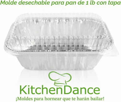Vista 2 de Aluminio desechables 1 Lb. Mini molde con tapa transparente- paquete de 20 moldes y 20 tapas.