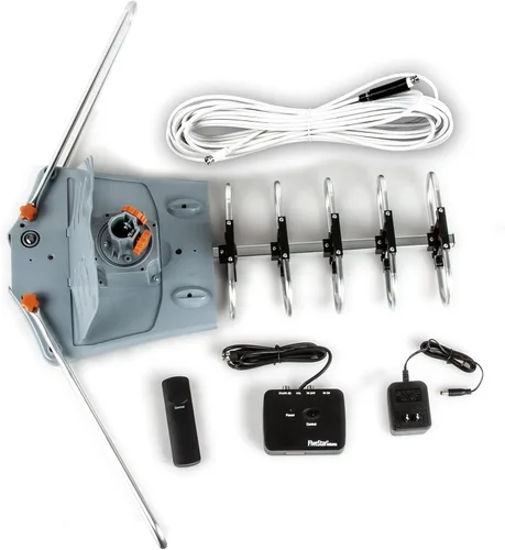 Vista 4 de Antena de TV para exteriores Five Star HDTV de 150 millas de largo alcance – Antena de TV giratoria de 360° con amplificador, salida de TV dual