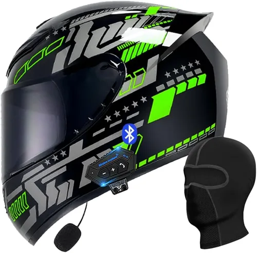 Vista 7 de Casco de motocicleta con Bluetooth, casco con Bluetooth integrado, casco integral plegable con Bluetooth, aprobado por DOT/ECE, con múltiples