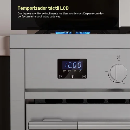 Vista 8 de Empava Gama de gas profesional de 36 ″ con quemador eléctrico de triple anillo de 18K BTU