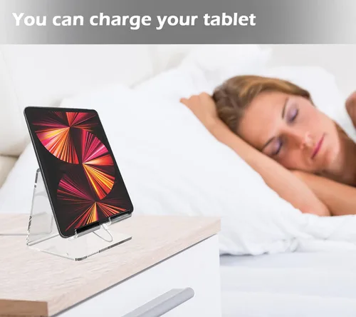 Vista 5 de Kamehame Soporte acrílico para tableta de escritorio, soporte transparente para iPad y Galaxy Tab (4-13 pulgadas)