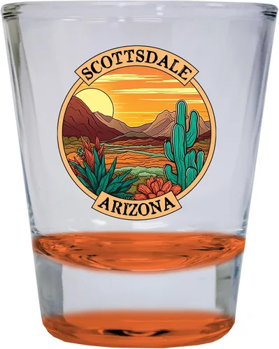 Vista 4 de Scottsdale Arizona Design A Souvenir - Vaso de chupito redondo de 1.5 onzas, color azul, paquete de 2