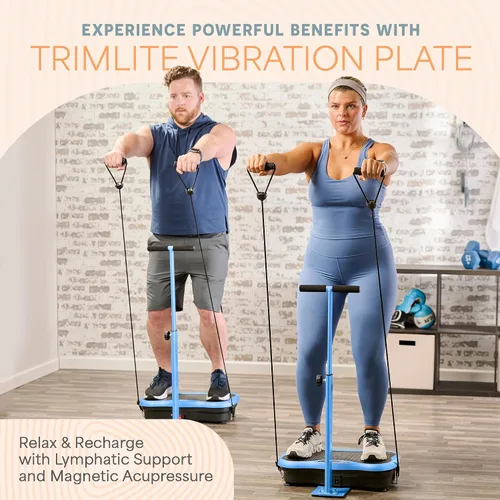 Vista 2 de Lifepro TrimLite Vibration Plate with Handle — Vibration Plate Exercise Machine with 99 Speed Levels, Bluetooth & Magnetic Acupoints — Whole Body