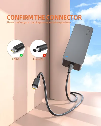 Vista 6 de Nicpower Cargador USB C de 65 W compatible con portátil LG Gram – Carga rápida PD, luz indicadora, cable de alimentación extra largo de 10 pies, 6+