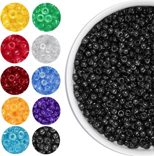 Vista 26 de 1200 cuentas de poni de Halloween a granel, 45 cuentas de murciélago negro, morado, naranja, verde, cuentas Kandi de plástico de 0.236 x 0.354 8