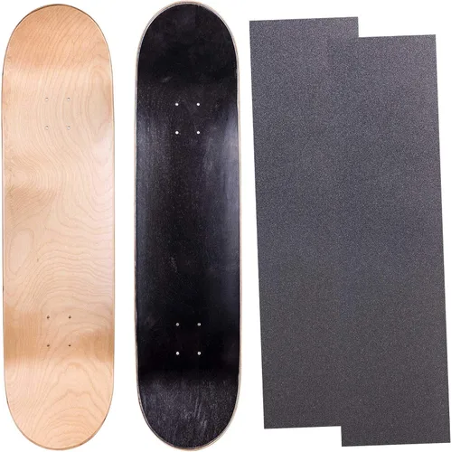 Vista 9 de Cal 7 Tablas de patineta en blanco con agarre, juego de 2 Natural