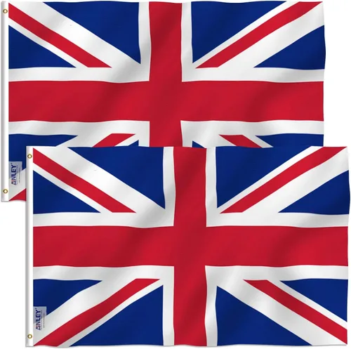 Vista 10 de Anley Fly Breeze - Bandera británica de Reino Unido de 3 x 5 pies, colores vivos y a prueba de decoloración, cabecera de lona y doble costura