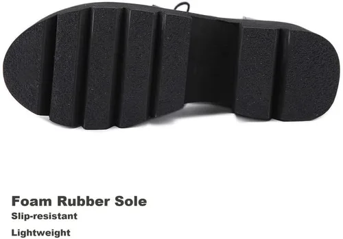 Vista 5 de Starella Botines góticos de plataforma para mujer, tacón de bloque, con cordones, botines de motocicleta de combate con cadena