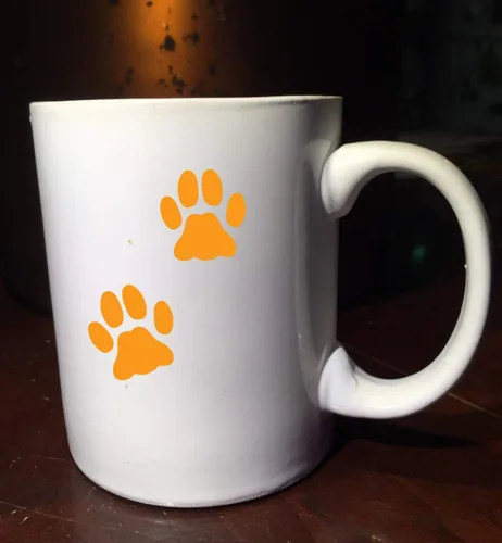 Vista 4 de Calcomanía de vinilo con estampado de huellas de gato para automóvil, ventana, portátil, taza, 18 unidades, tamaño real de la huella de gato