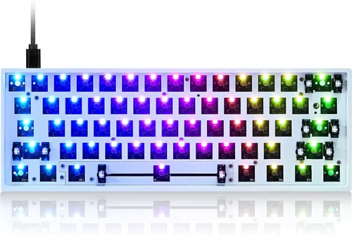 Vista 7 de Guffercty kred GK61X PCB Plate Case 60% Teclado personalizado Teclado RGB intercambiable en caliente Kit de bricolaje con cable Tyce-C para GK61X