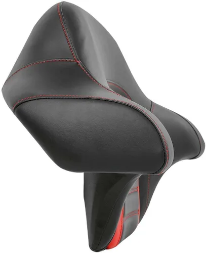 Vista 7 de TCT-MOTORPARTS Respaldo de pasajero envolvente recortado para Harley Touring Road King Road Street Electra Glide 2014-2023 Negro&Rojo Respaldo King