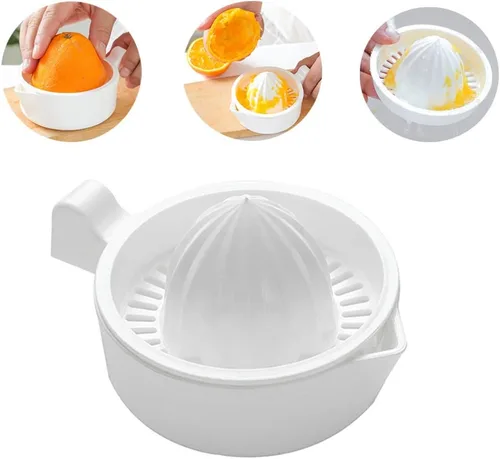 Vista 4 de Exprimidor manual de cítricos de doble capa de plástico Exprimidor de fruta de limón naranja Extractor de exprimidores