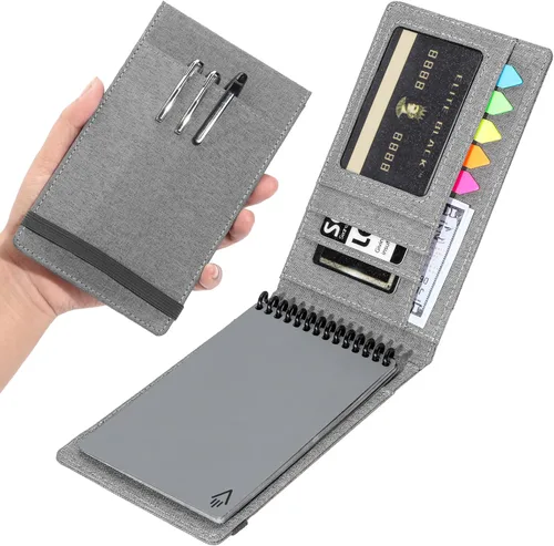 Vista 8 de Funda para Cuaderno para Rocketbook Mini y Field Notes con Espiral Superior (3.5"x5.5") - Estuche Resistente al Agua con Soporte para Bolígrafo