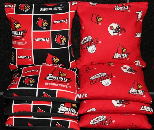 Vista 2 de ILLINOIS STATE Redbirds Cornhole Bean Bags 8 ISU ACA Regulación Bolsas de Lanzamiento de Maíz Style 100