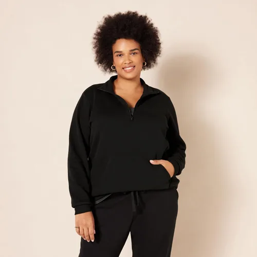 Vista 6 de Tienda Essentials - Sudadera ligera de manga larga de rizo francés con zíper para mujer