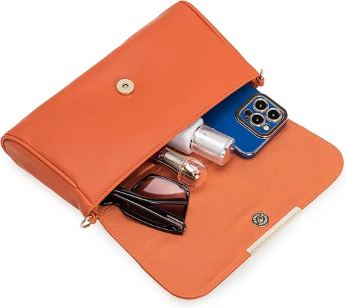 Vista 6 de Bolso de mano de lujo para mujer, bolso de mano pequeño y suave de piel sintética