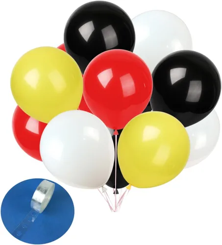 Vista 10 de TNWBA Paquete de 60 globos de látex de 12 pulgadas, color negro, amarillo, naranja, para cumpleaños, bodas, baby shower, decoración de fiesta