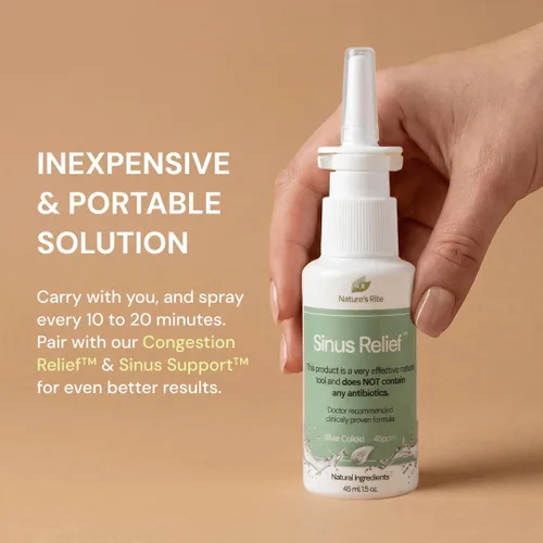 Vista 5 de Nature's Rite Sinus Relief™, 1.5 oz. (1.5 fl oz) - Spray nasal natural para los senos nasales - Alivio para problemas sinusales - Fomenta un sistema