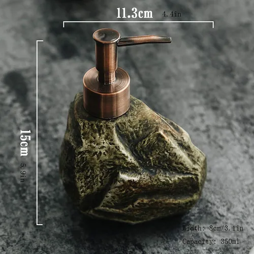 Vista 2 de Soap Dispenser Soap Dispenser Bottles Creative Ceramic Retro Stone Shampoo Soap Liquid Shower Gel Dispenser Soap Dispenser Lotion Bottle