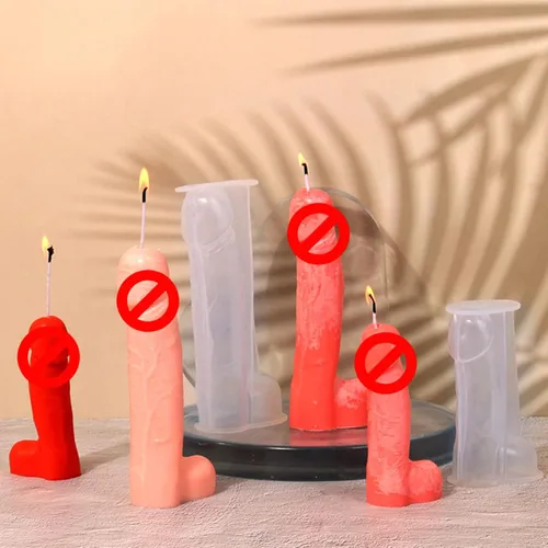 Vista 5 de Molde de silicona para hombre, molde reutilizable para velas genitales, decoración de bricolaje, herramientas para hornear para chocolate, dulces