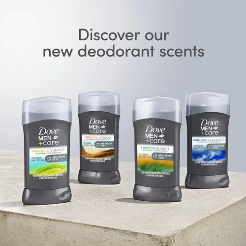 Vista 5 de Dove Men+Care - Desodorante en barra para hombres Morning Fresco, 3 unidades, sin aluminio, protección contra olores de 72 horas, desodorante