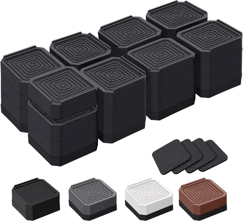 Vista 20 de ANNKUT Elevadores de cama y elevadores de muebles, bloques de elevación ajustables resistentes para sofás, escritorios y sillas, elevan 1.5