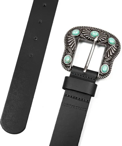 Vista 4 de Lucky Brand Cinturón de cuero de moda estilo occidental para mujer con hebilla de metal
