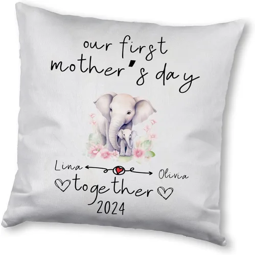 Vista 12 de Mother's Day Elephant, Personalised Pillow Case Decor for Home, Present for Mom, Grandmother, for Her