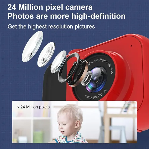 Vista 2 de SLuB Cámara para niños, juguetes de cámara para niños, mini cámara digital para niños, cámaras de juguete para niños y niñas, con tarjeta SD 32G