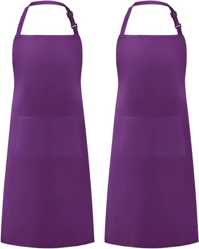 Vista 9 de Syntus Delantal ajustable con 2 bolsillos, delantales de cocina para mujeres, hombres, chef