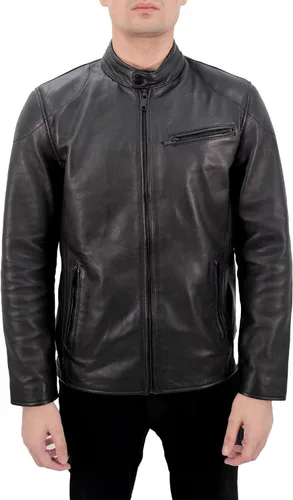 Vista 3 de Rauly Genuine Leather Jacket Men Biker Style Zip Up Real Lambskin Motorcycle Jacket Men