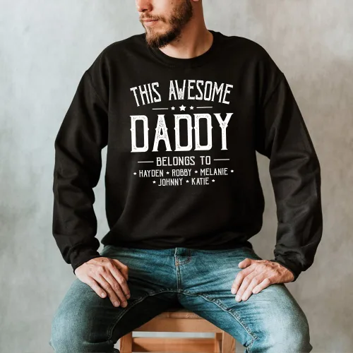 Vista 3 de IZI POD - Camisa personalizada para el abuelo y papá, camisa personalizada con nombre para papá, nietos, Navidad, Día del Padre, abuelo, papá