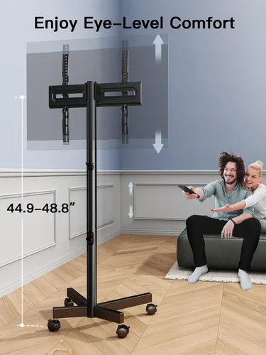 Vista 4 de PERLESMITH Soporte de TV rodante para televisores de 23 a 62 pulgadas, carrito de TV móvil para exteriores con capacidad para hasta 99 libras