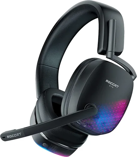 Vista 7 de ROCCAT Syn Max Air PC Wireless 3D Audio RGB - Auriculares para juegos, conexiones inalámbricas y Bluetooth simultáneas, batería de 16 horas y base