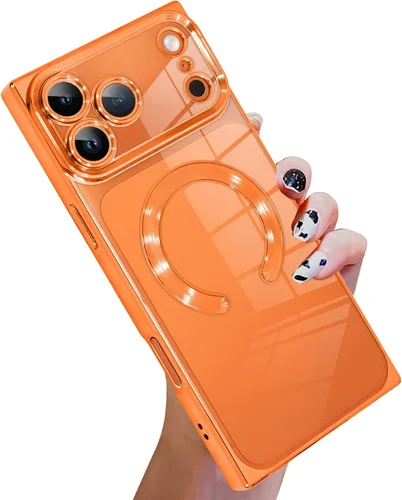 Vista 55 de KANGHAR Funda diseñada para iPhone 12 Pro Magnética Transparente con Protector de Lente de Cámara [Compatible con MagSafe] Diseño de Placado