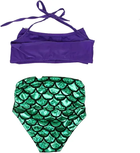 Vista 2 de Conjunto de traje de baño para niñas traje de baño de dos piezas con borlas diseño floral