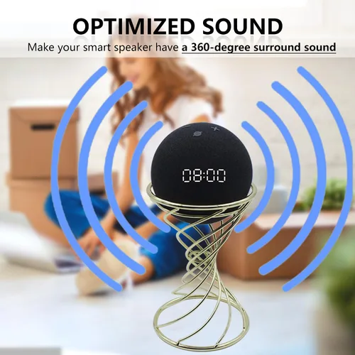Vista 5 de Dutiplus Soporte decorativo de mesa con altavoz inteligente para Echo Dot 3ª/4ª/5ª generación, Echo 4ª/5ª generación, Echo Glow, Apple Homepod Mini