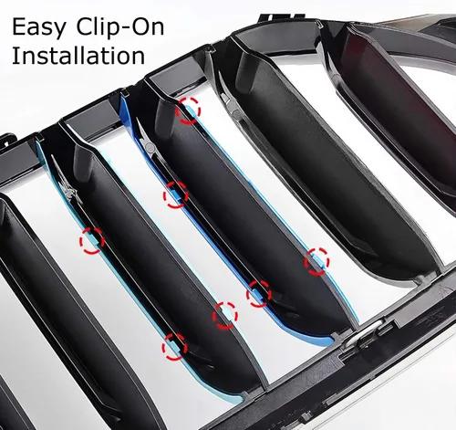 Vista 5 de iJDMTOY Exact Fit - Juego de 3 piezas icónicas de rejilla Tri-Accent compatibles con 2021 en adelante G22/G23 4 Series 420i 430i 440i con rejilla