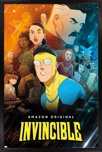Vista 8 de Trends International Invincible - Póster de pared de hoja del grupo uno, 14.72 x 22.37 pulgadas, versión enmarcada de madera de granero