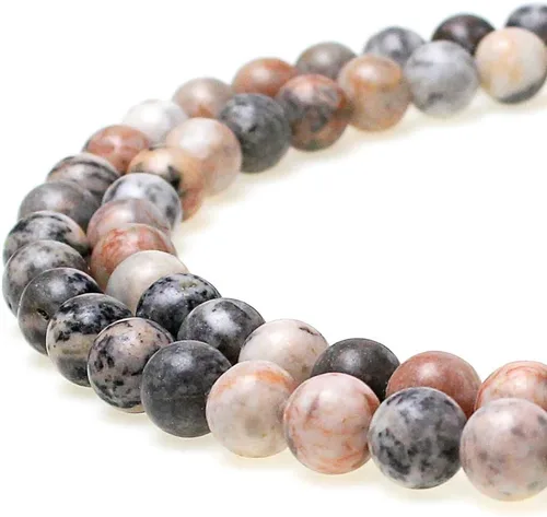 Vista 21 de Cuentas naturales de jade africano rojo redondo para hacer joyería, cuentas sueltas para pulseras y collares (4 mm)