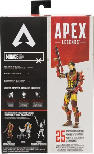 Vista 7 de Apex Legends Mirage Figura de acción coleccionable de 6 pulgadas (Legendary: Folk Hero)