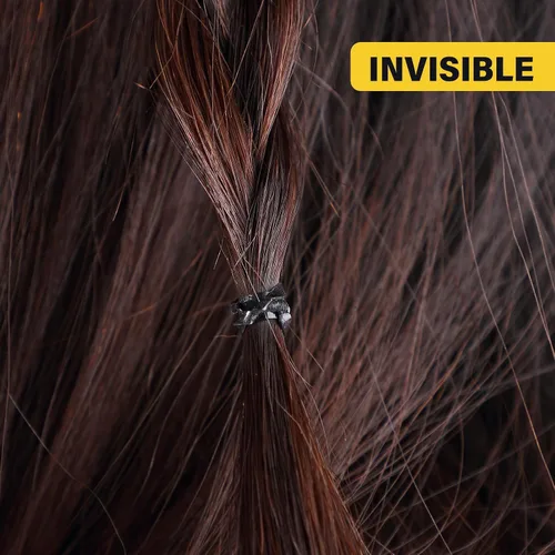 Vista 4 de Hicarer - 1000 mini bandas de goma para el cabello de 1/2" Negro