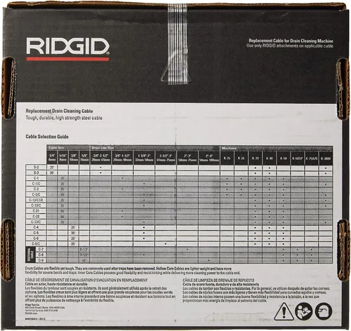 Vista 3 de Ridgid -56797 Cable de limpieza de drenaje, 5/16 pulgadas x 35 pies